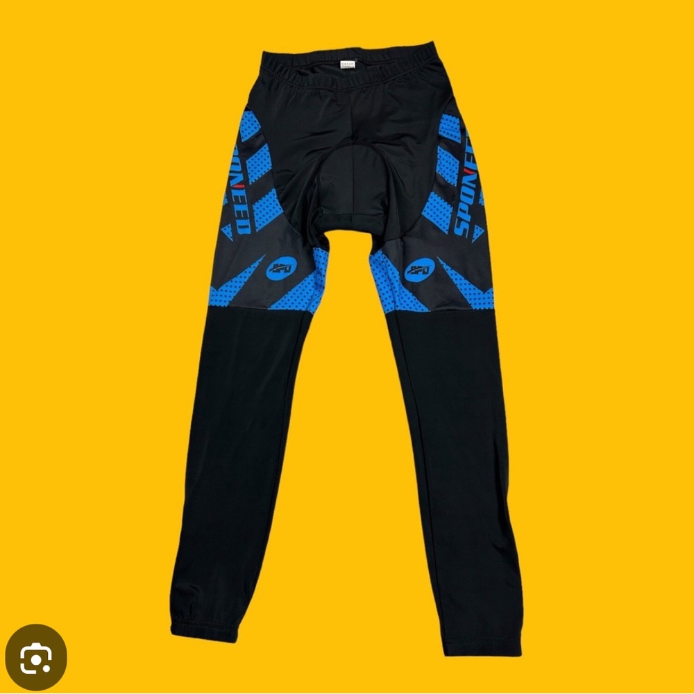 Sponeed Men's Padded Cycling Pants Size XXL (runs small) Black & Blue NWT